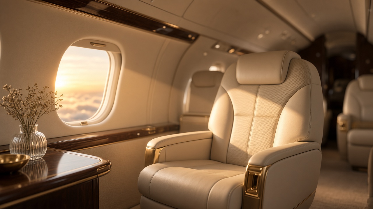 Private charter cabin light over India