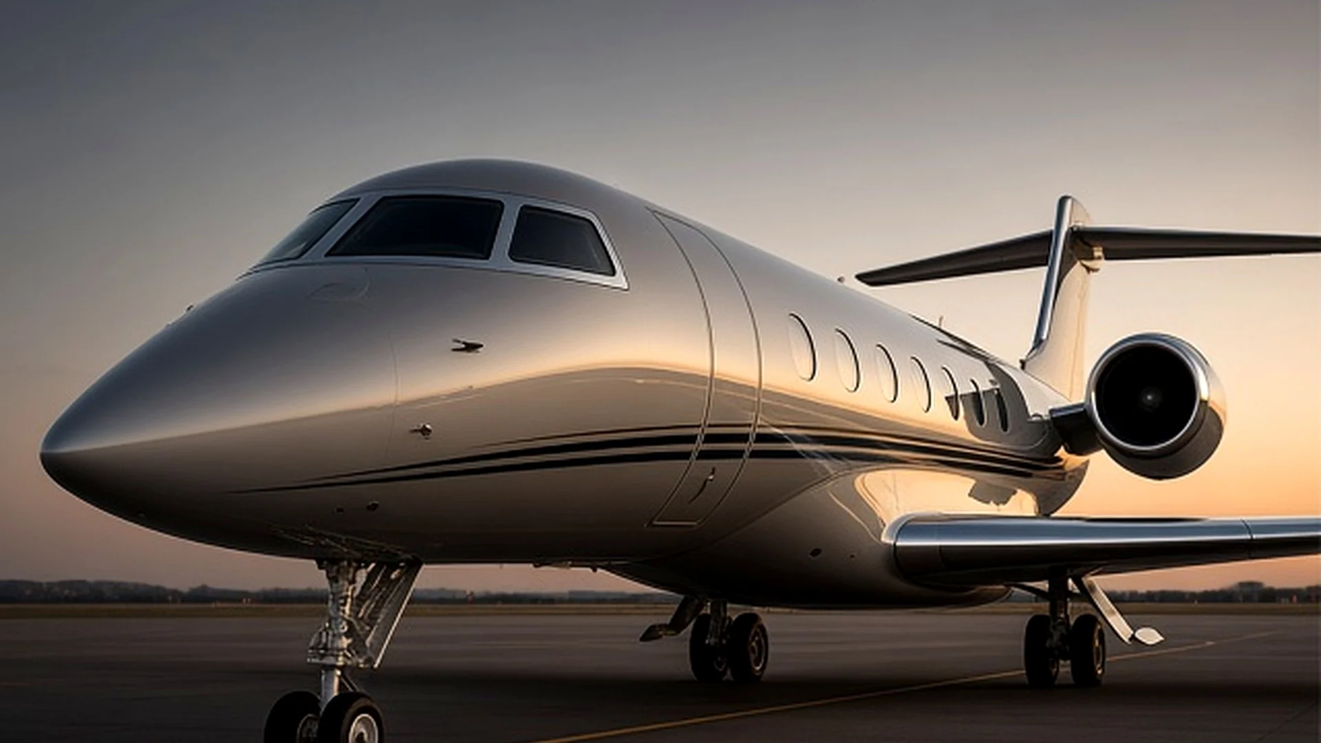 Private jet on the tarmac at golden hour — Kedjets charter